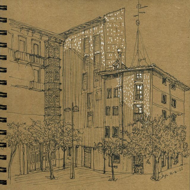 Dibujo Plaza de la Encarnación (Atxuri)
