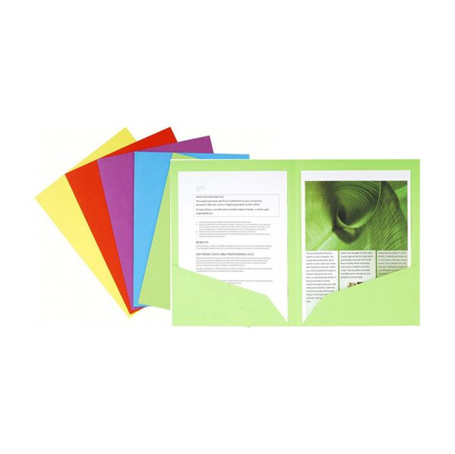 artelline a doppia tasca Rock's - 220 gr -A4 - cartoncino lustré - mix 5 colori - Exacompta - conf. 25 pezzi