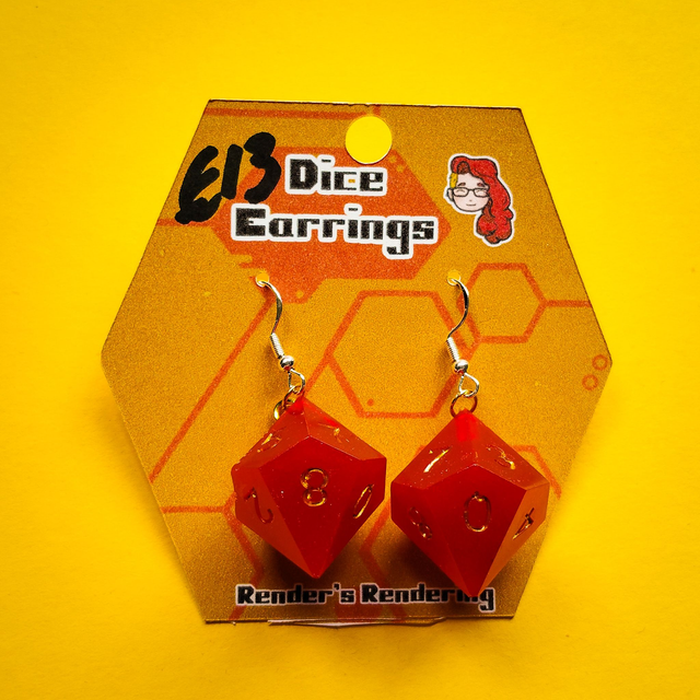 Red - Dice - Earrings  [EAR-DIC-RD1]