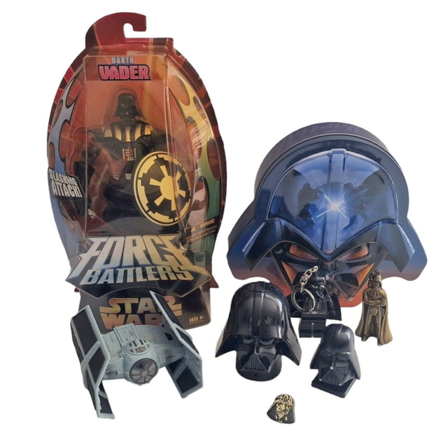 Darth Vader action figure, Tie Fighter, Key-rings, Game, Tin, Pin bundle 