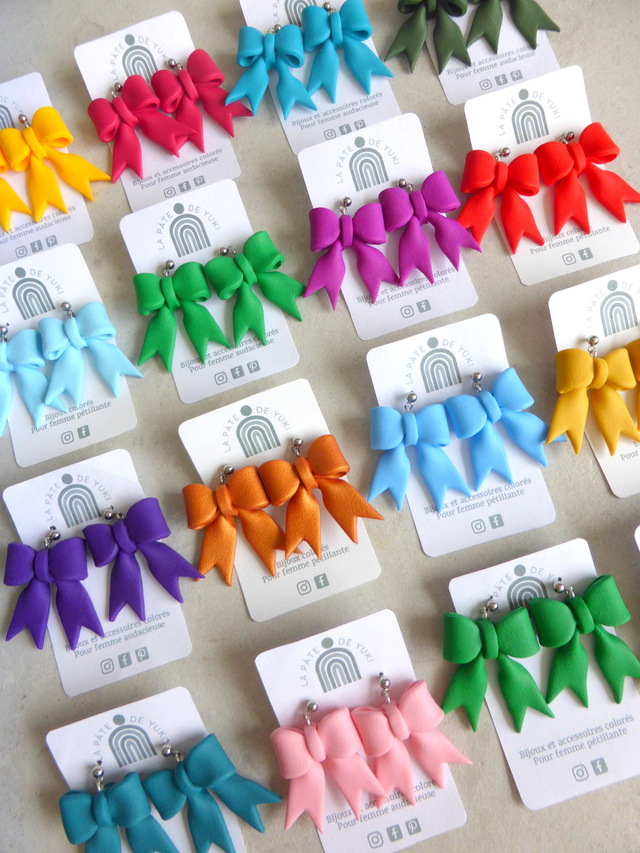 Boucles d'oreilles gros noeuds - Noeuds en vogue