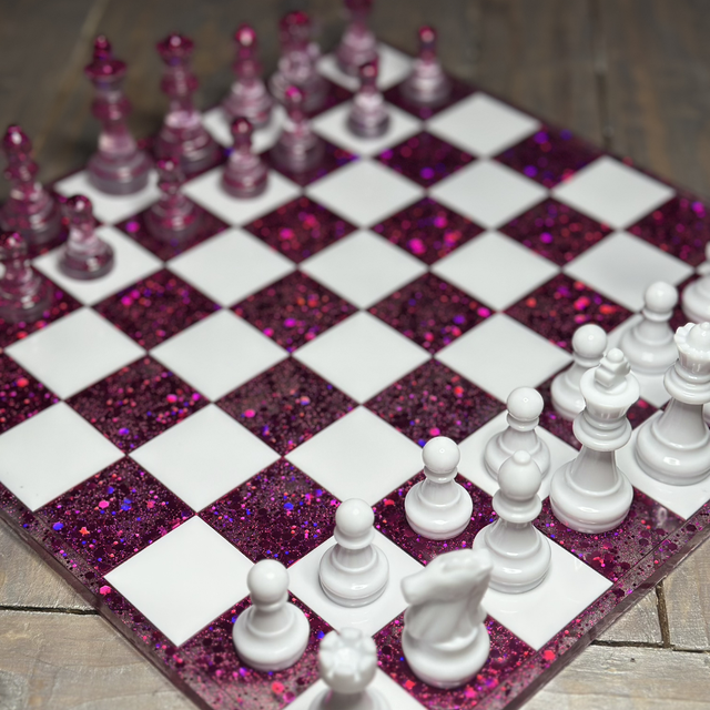 Échiquier Blanc & Fuchsia