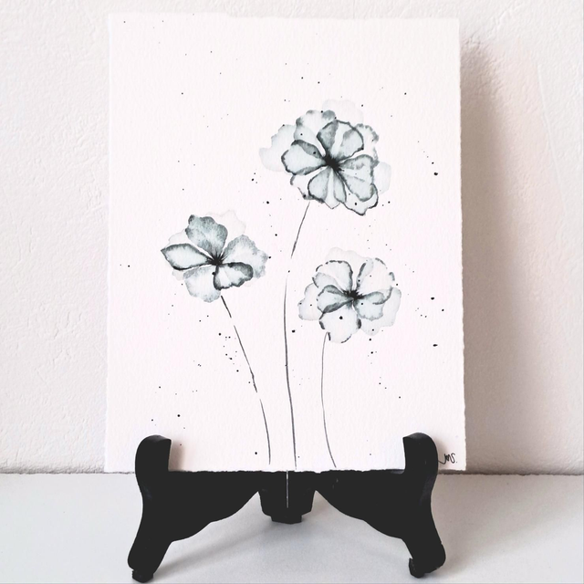 Fleurs effet transparence 14x18 cm