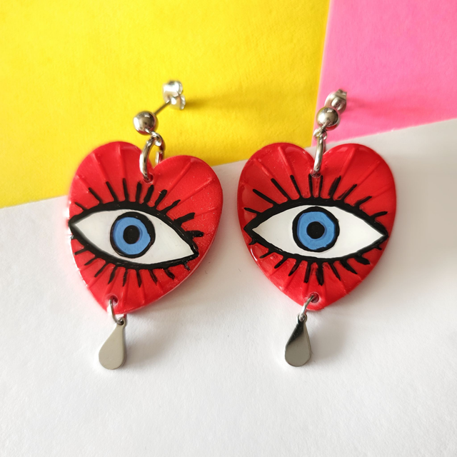 Pendientes CORAZÓN OJO