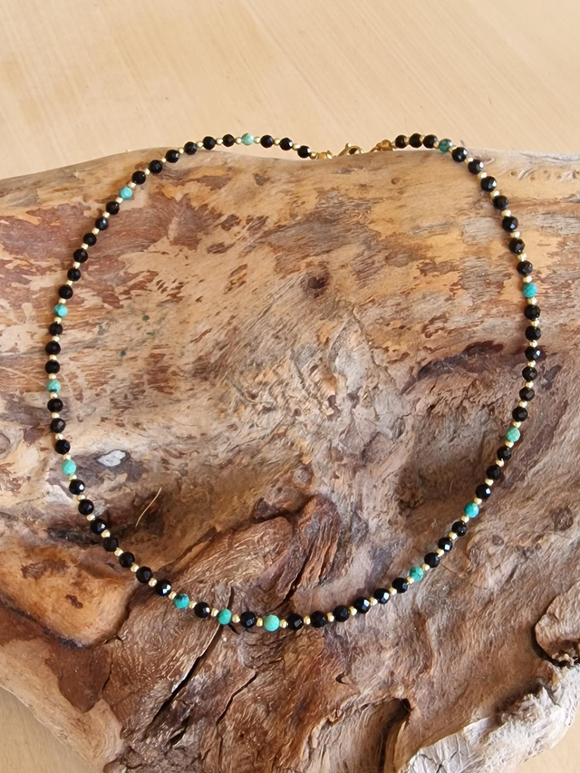Collier Stone & Steel Onyx-turquoise