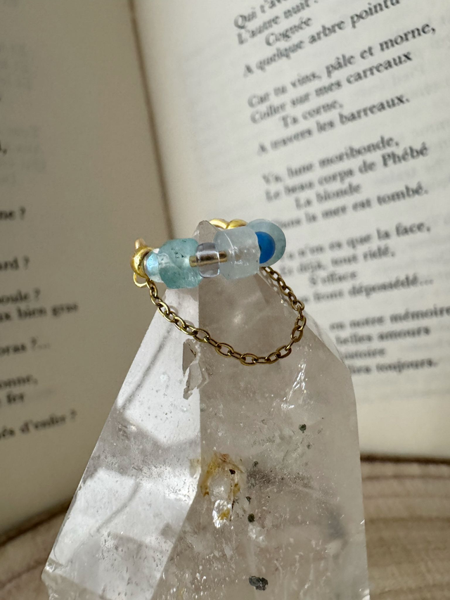 Ear Cuff Azure Dream - Calcédoine bleu