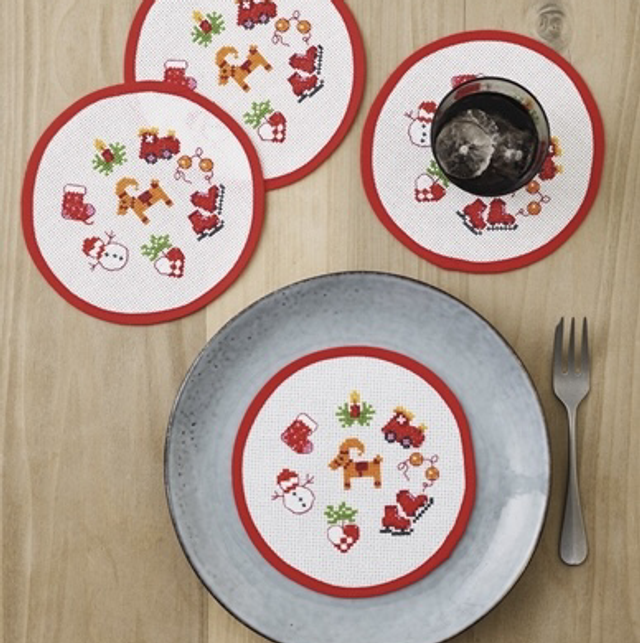 Permin Deer and Motifs Coasters Counted Cross Stitch Kit