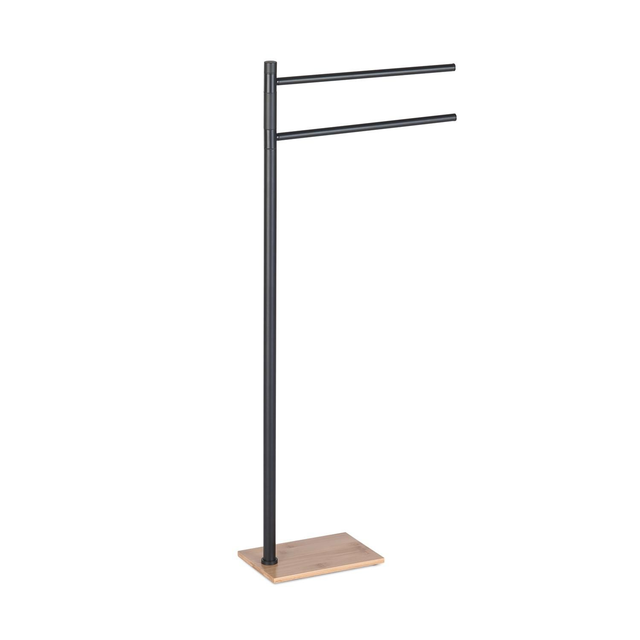 Piantana porta salviette nero, base naturale/nero