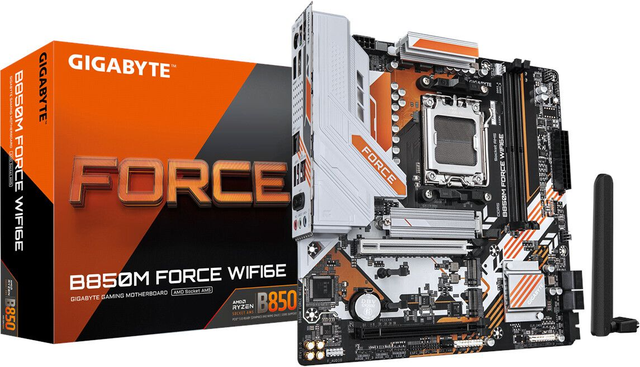 02.2.0102 – Scheda Madre Gigabyte B850M FORCE WIFI6E – Micro‑ATX versatile con WiFi 6E per Ryzen 7000/8000/9000