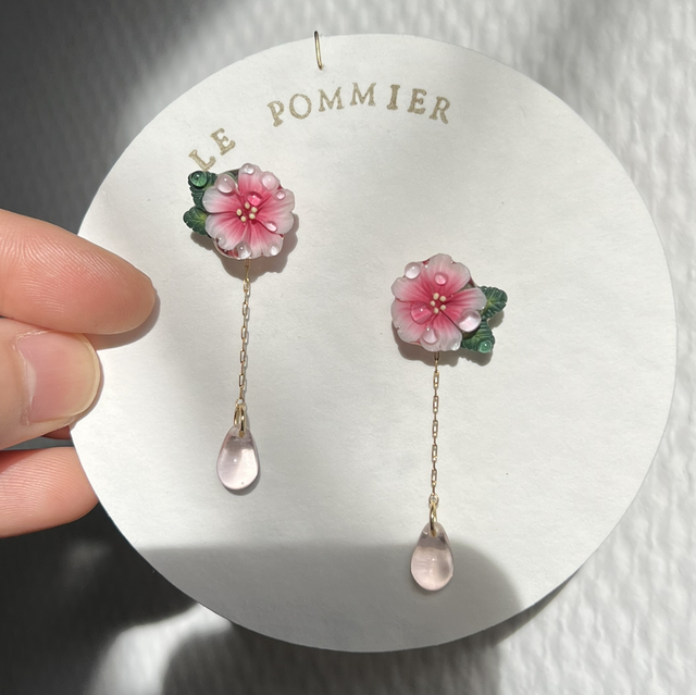 Boucles d’oreilles : “SAKURA” Fleurs de cerisier 