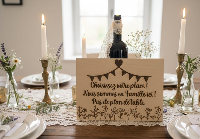 Plan de table / marque place / panneau personnalisés pour mariage, baptême, fête, anniversaire, décoration ...