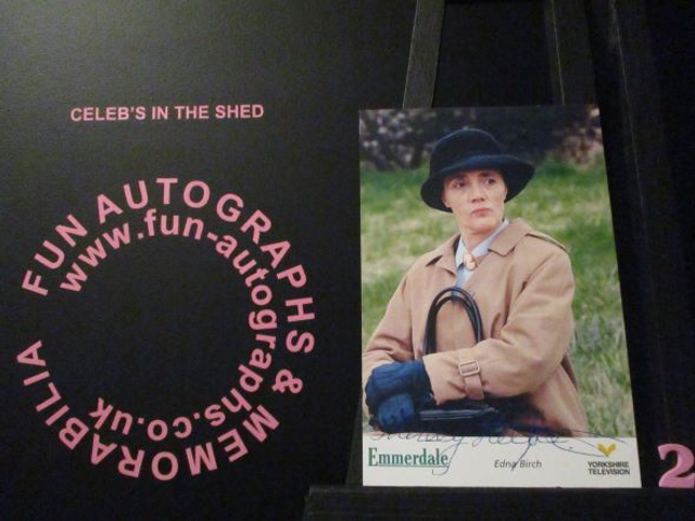 Shirley Stelfox (Edna Birch) Original Emmerdale Yorkshire Tv Logo Pre-Print Cast Card (2)