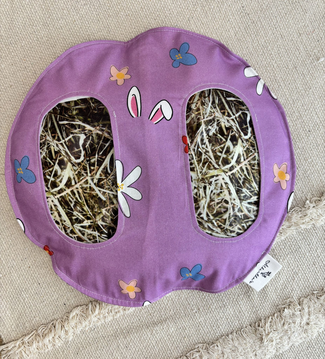 Sac à foin de sol Albertha&#039;s &quot;Mauve lapin&quot; - 2 ouvertures