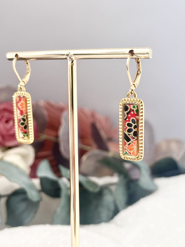 Boucles d’oreilles papier japonais
