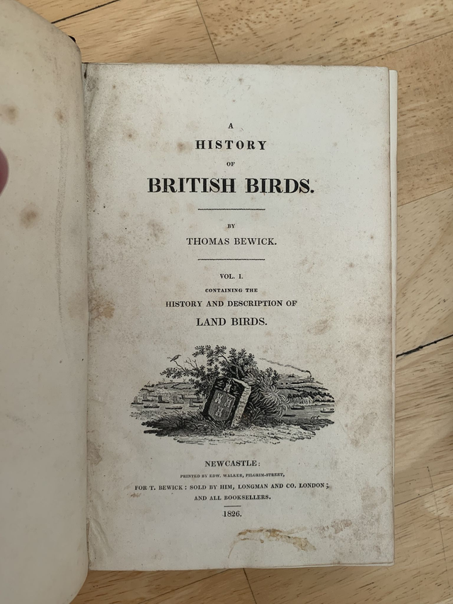 Antiquarian Book Set 1861 A History of British Birds Thomas Bewick Volumes 1 & 2