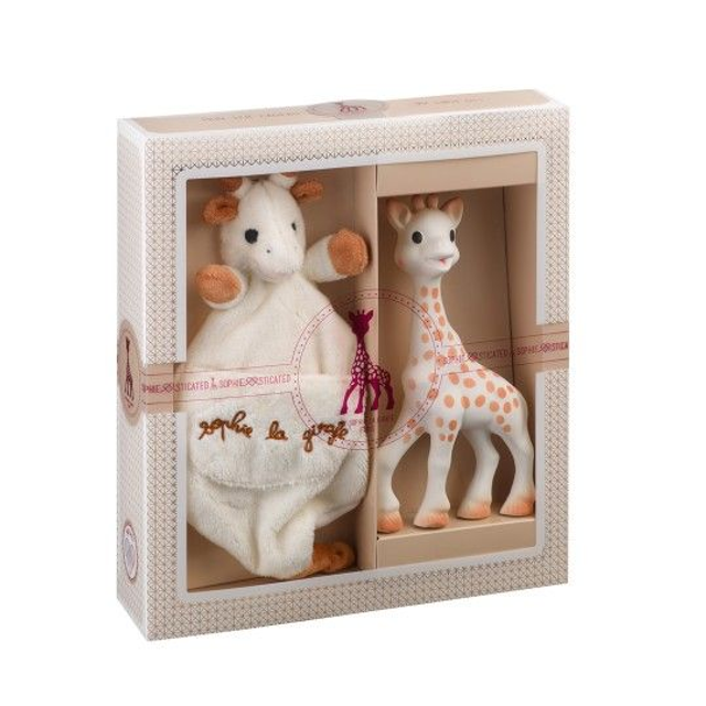 Sophie la girafe + Doudou avec attache-sucette - SOPHIE LA GIRAPHE
