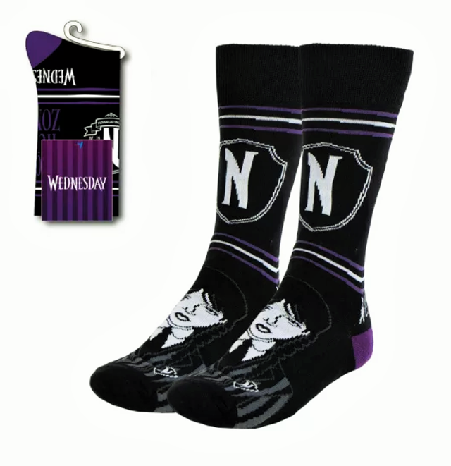 Chaussettes Antidérapantes Femme Mercredi Addams Taille Unique du 36 à 43