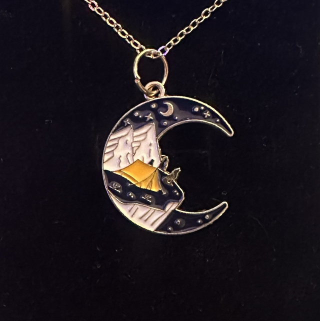 Night Time Moon Necklace - Gold plated chain