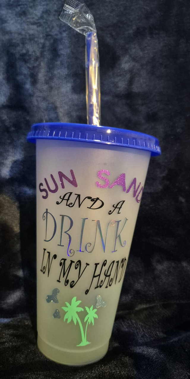 Colour Changing Plastic Tumbler - Vinyl Sticker Design