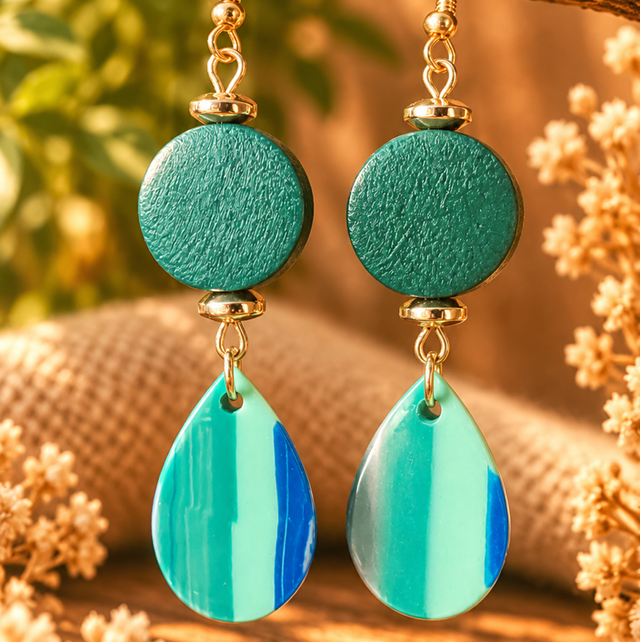 Boucles ECODE Rayé verte