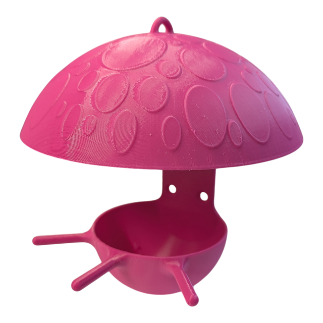 Mangeoire à oiseaux de la nature à suspendre ou murale en forme de champignon