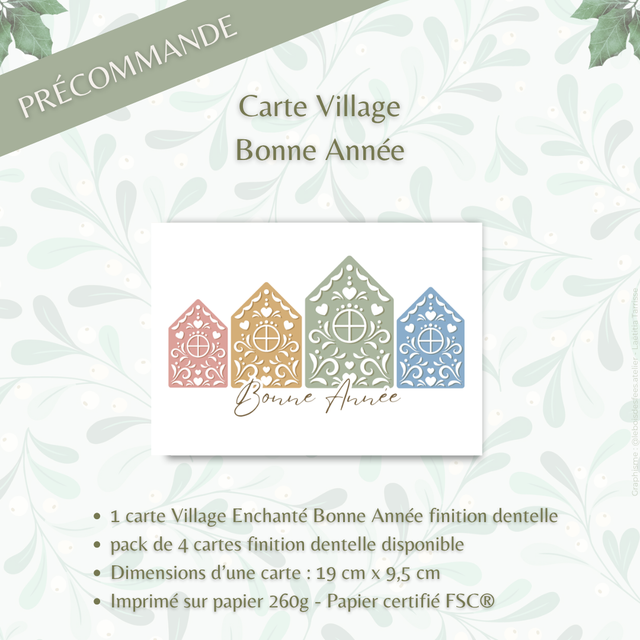 Format Papier - Village Enchanté - Carte Bonne Année