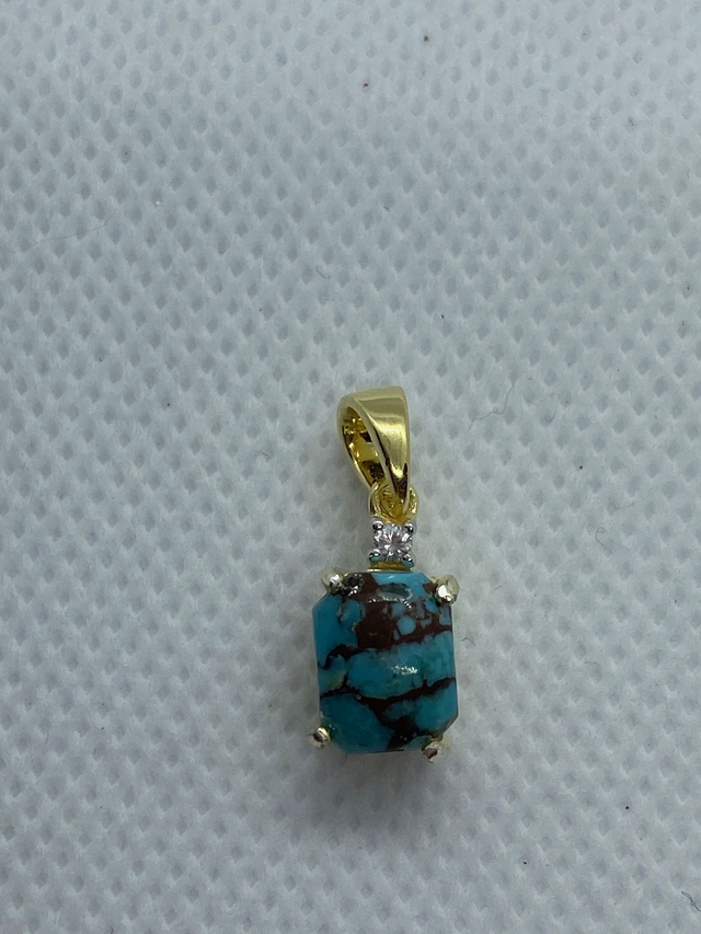 Gold plated Sterling Silver Turquoise Pendant