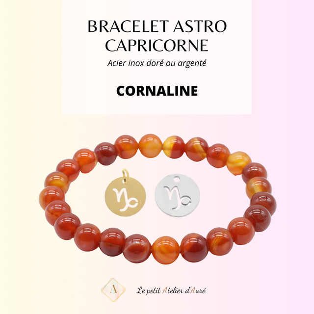 Capricorne - Bracelet Astro Cornaline