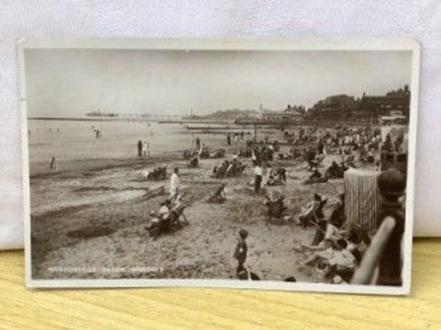 Westonville Sands, Margate, Kent, Posted 1937 Bromide Photograph Postcard.  No. R121 £2.50