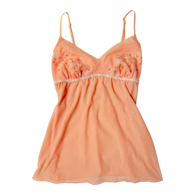 Japanese brand coquette orange embroidered cups cami  