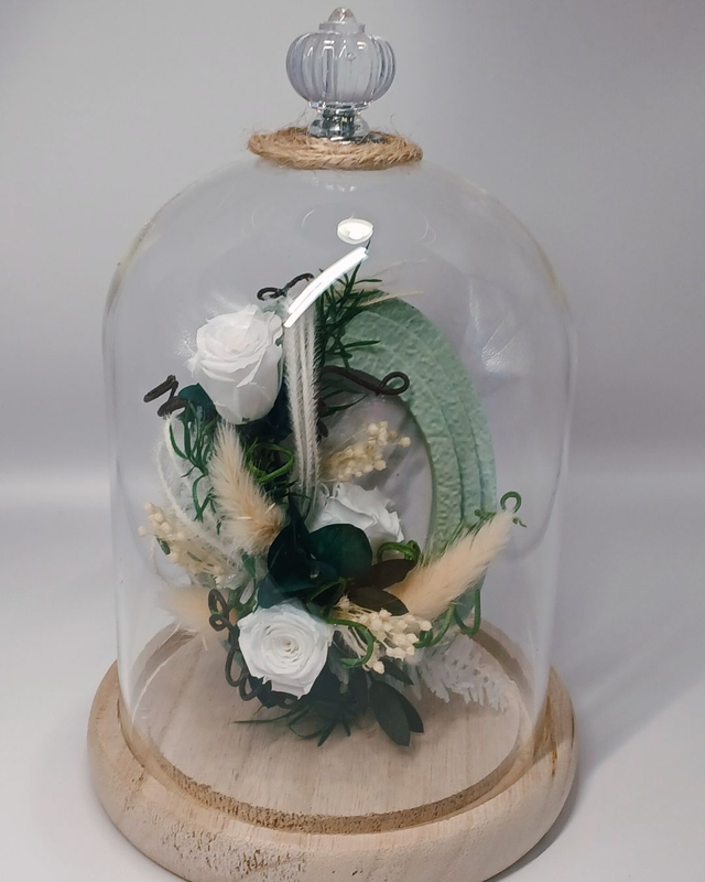 Reflet Floral -Cloche de Roses Éternelles 
