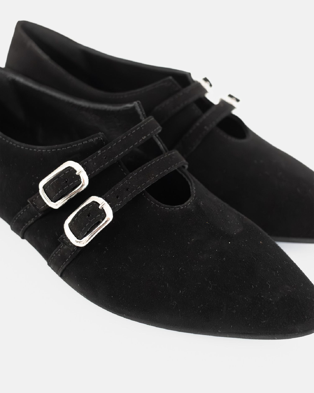 Ballerine in camoscio a punta