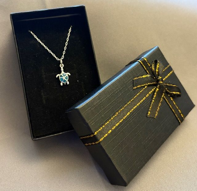 ocean turtle (blue fire opal)