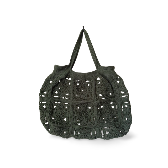 Sac en crochet tote bag fourre-tout monochrome
