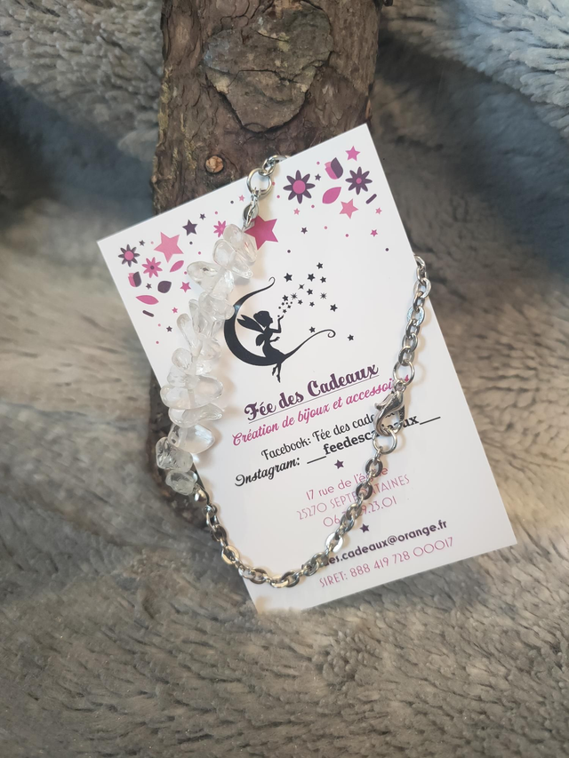 Gourmette Rock &amp; Steel Cristal de Roche 