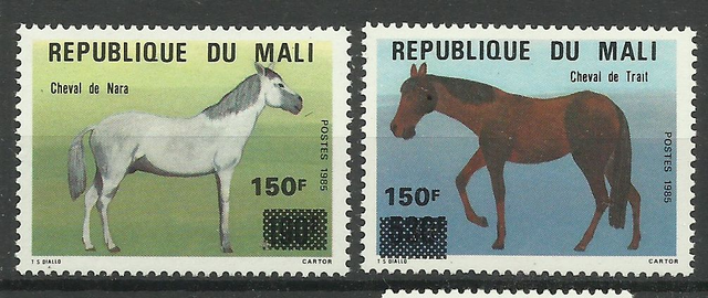 Mali 1992 Horses Surcharges MNH
