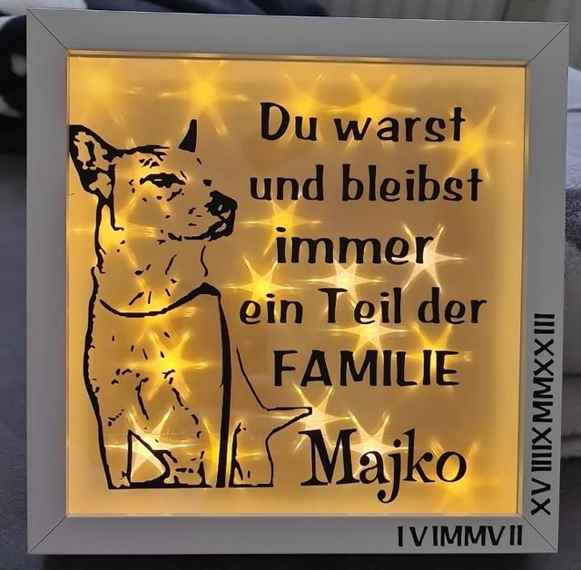 Beleuchteter Bilderrahmen ab