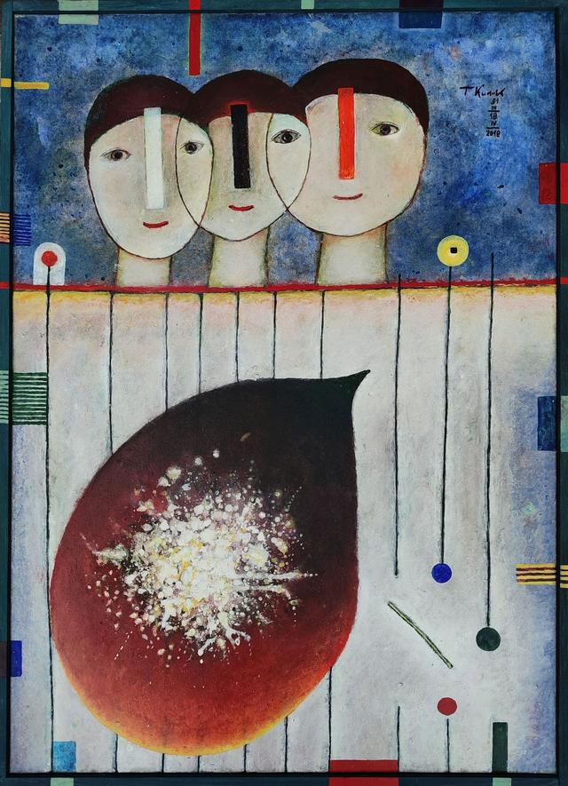 Trzy siostry, 72x52 akryl płótno 2018