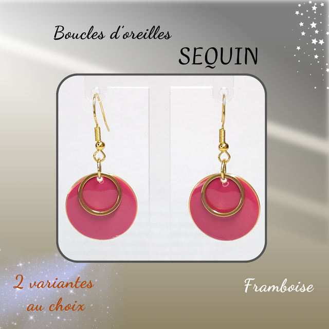 Boucles d&#039;oreilles SEQUIN - Framboise
