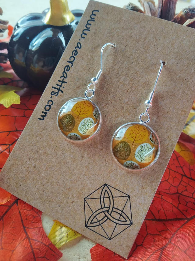 Boucles d&#039;oreilles cabochons automne 