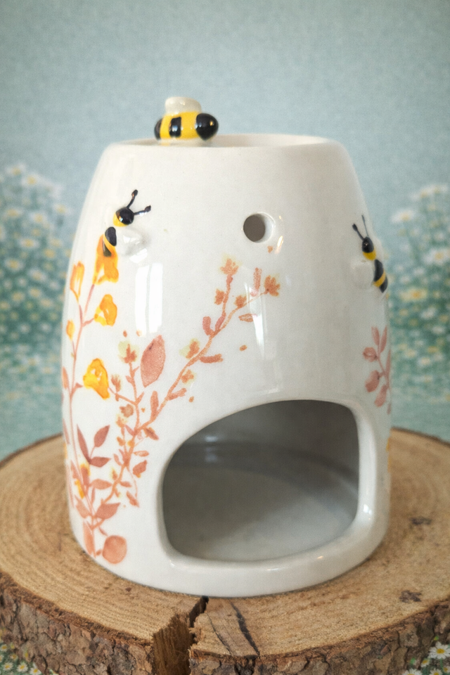 Floral Ceramic Wax Warmer - Dusky Pink