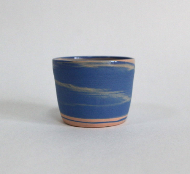 Tasse expresso bleu et orange