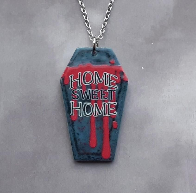 Home Sweet Home Coffin Necklace 