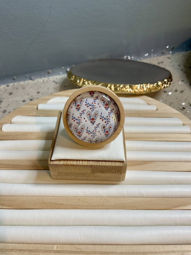 Handmade brooch with red and white heart design. Beautiful Christmas gift.