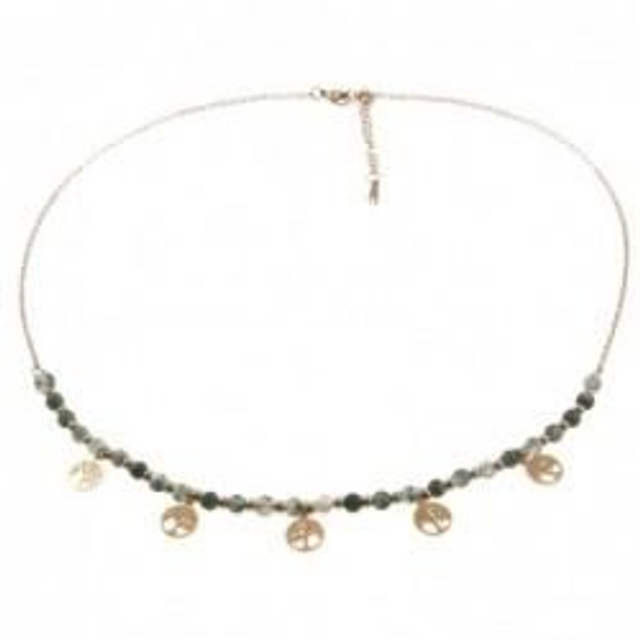 Collana donna con pietre naturali bijoux e charms ad albero della vita 