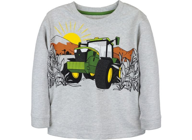 Sweatshirt für Kleinkinder mit Bild von Traktor im Feld