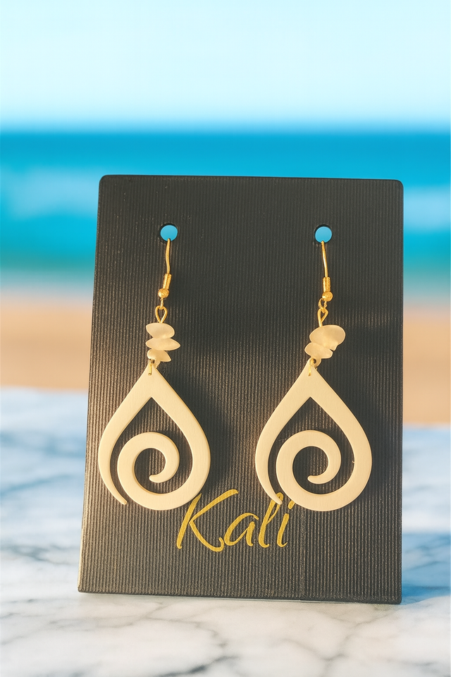 🌊 Náušnice „Golden Wave“