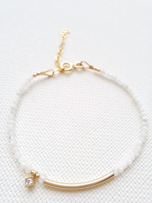 ALBA gold-filled - pierre de lune - bracelet