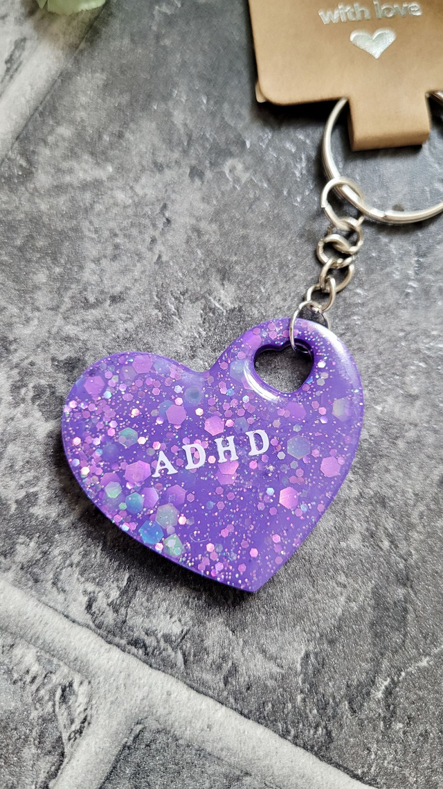Neurodivergent Pride Resin Keychains - Autistic, ADHD, AuDHD Keyrings - Choose Your Design