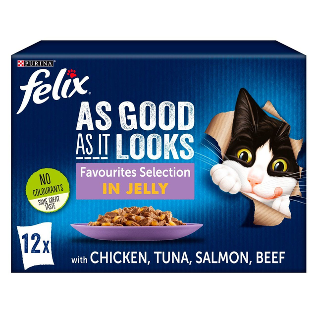 Purina Felix As Good As It Gets Chicken, Tuna, Salmon &amp; Beef 12 x 100g